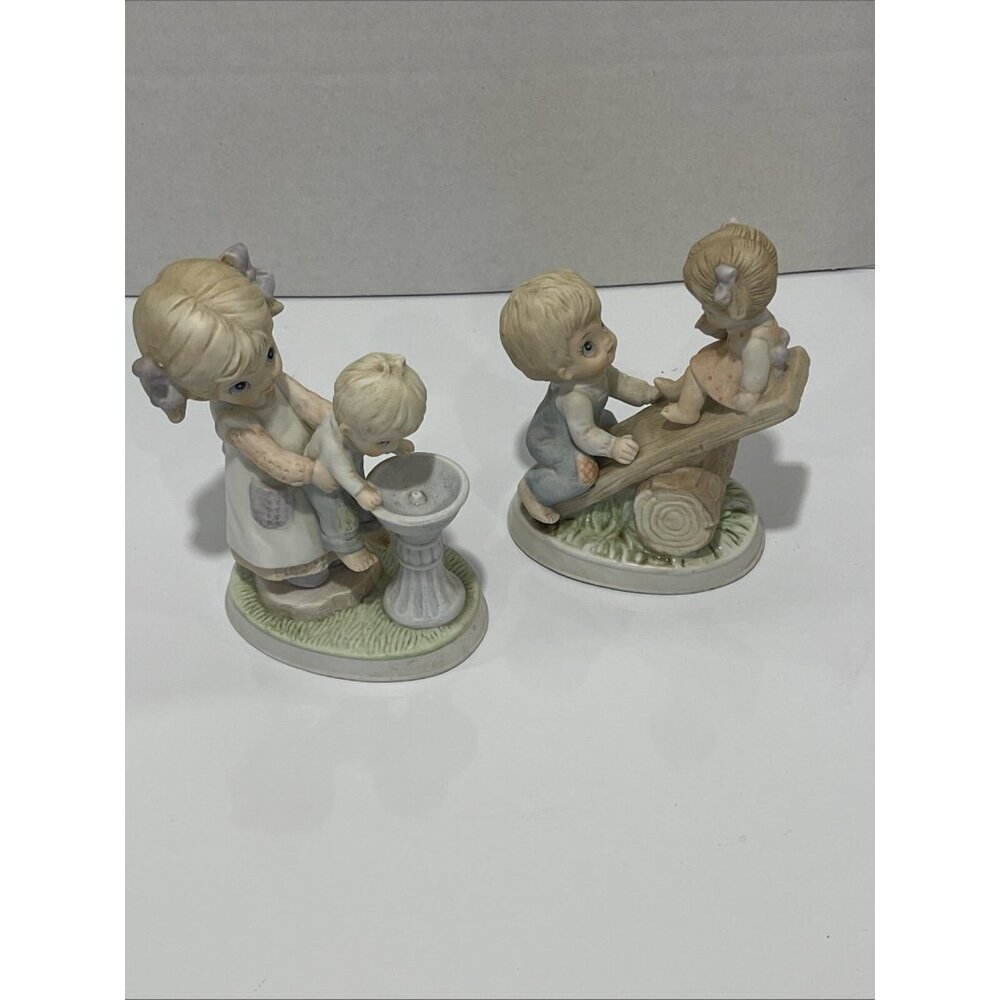HOMCO Home Interior Figurine #1406 Girl BoyTeeter Totter Water Fountain VTG 80’s